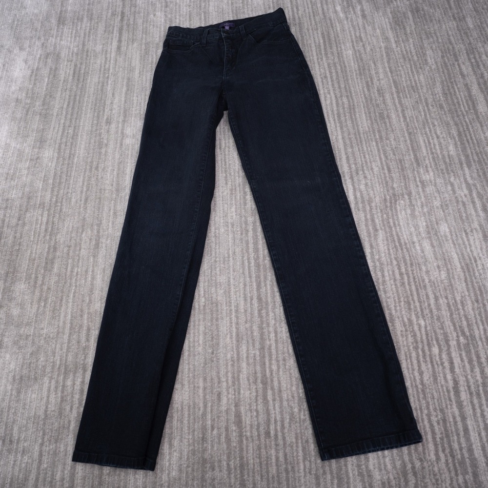 NYDJ Marilyn Straight Jeans Women 2 Blue Excellent Lift Tuck Stretch Dark Wash